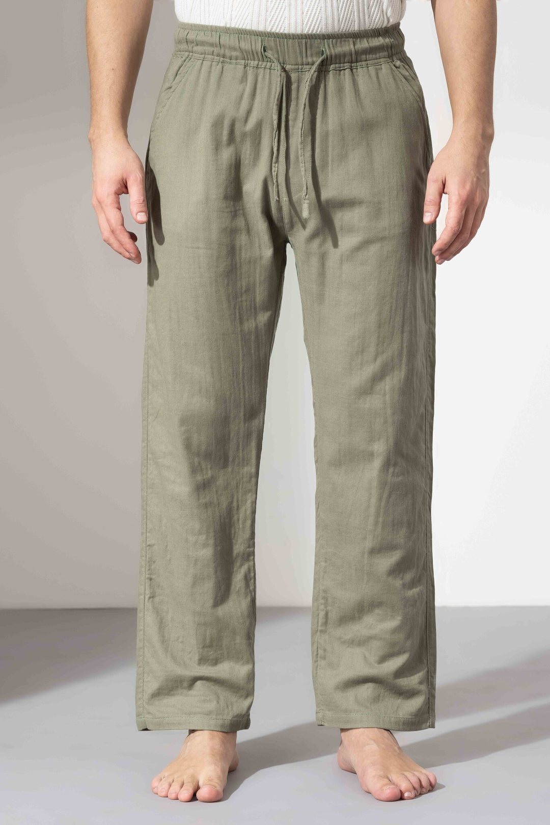 Green Linen Pants