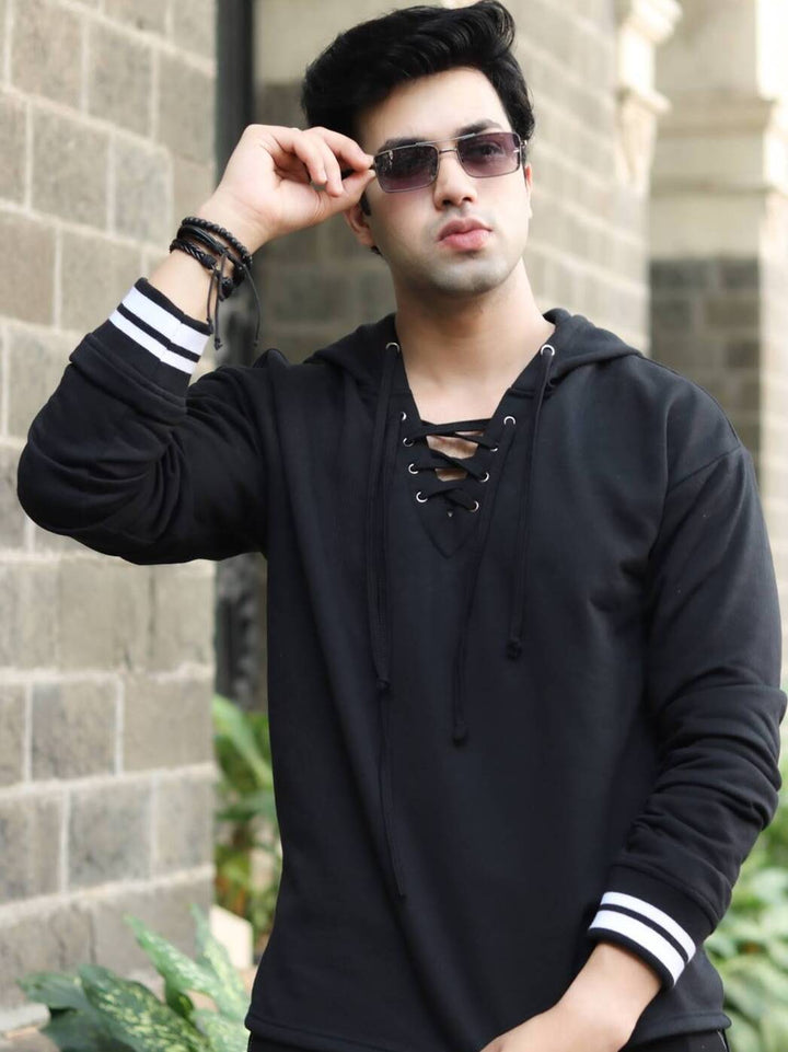 Black Oversized Full Sleeve Hoodie