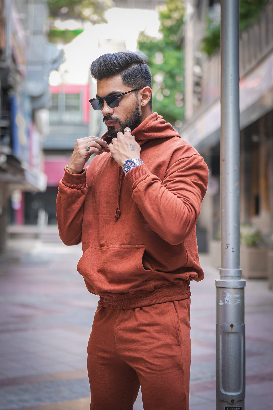 Trendy Hued Brown Tracksuit Co-ord Set