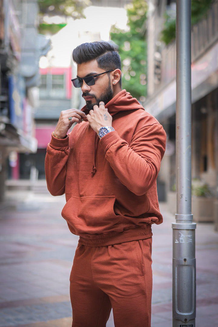 Trendy Hued Brown Tracksuit Co-ord Set
