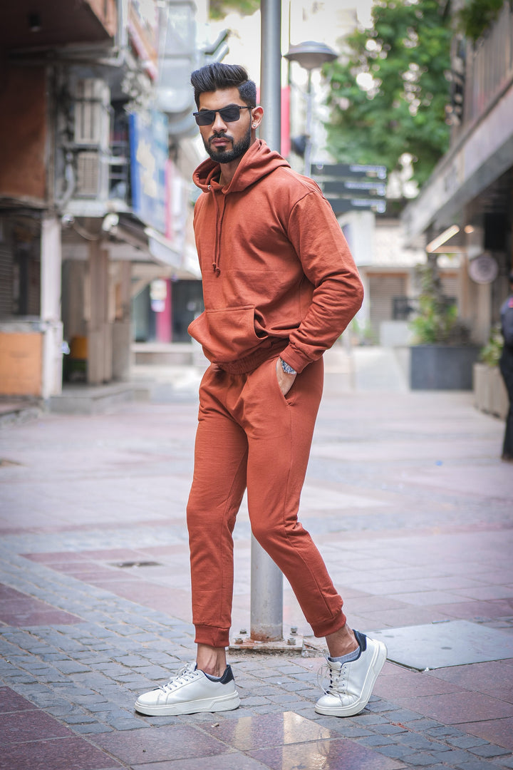 Trendy Hued Brown Tracksuit Co-ord Set