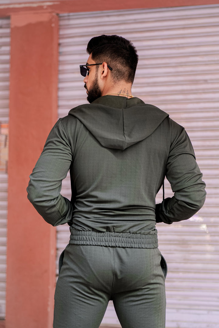 Peanut Check Olive Tracksuit Co-Ord