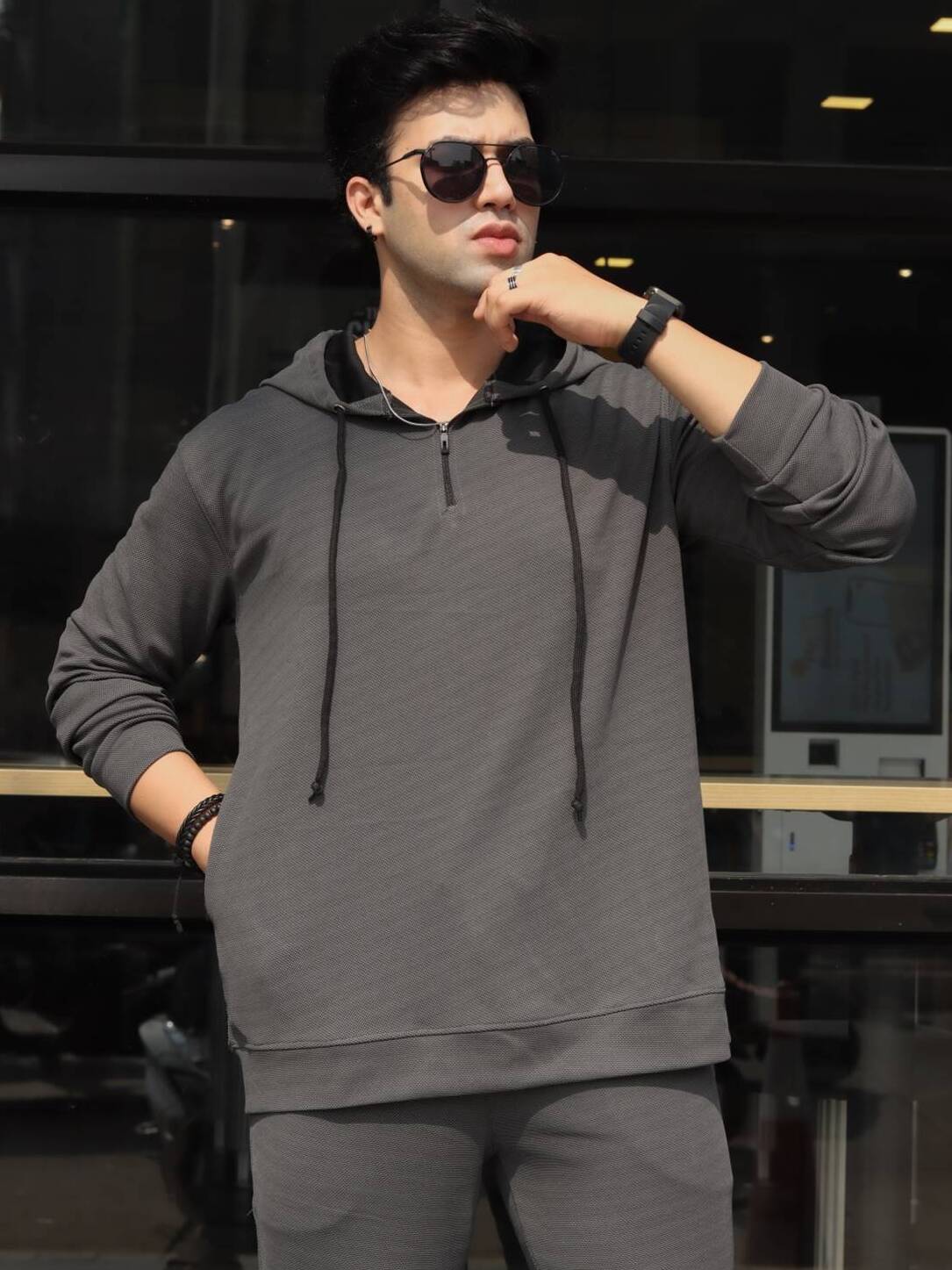 Dark Grey Tinted Tracksuit Co-Ord