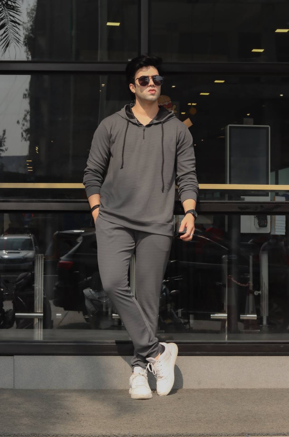 Dark Grey Tinted Tracksuit Co-Ord