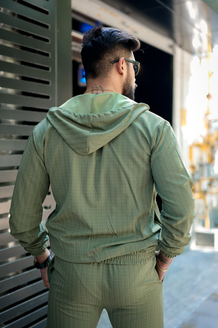 Peanut Check Hooded Green Tracksuit Co-ord