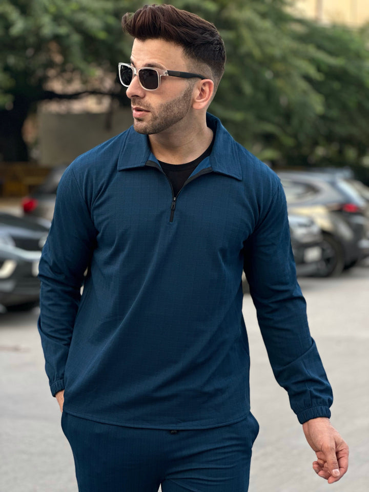 Peanut Check Blue Tracksuit Co-Ords