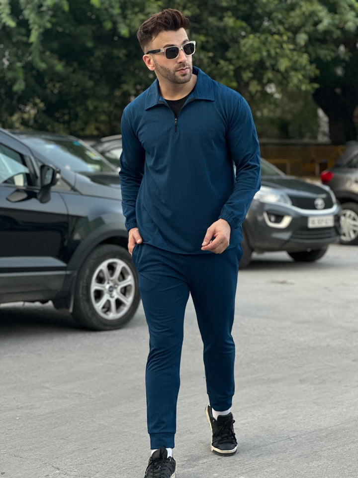 Peanut Check Blue Tracksuit Co-Ords