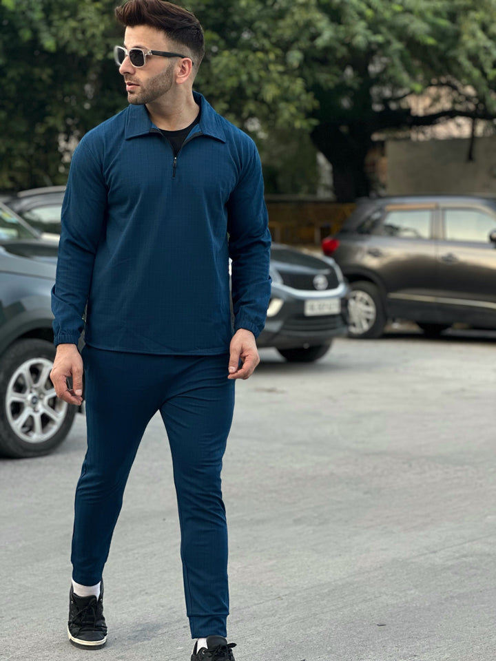 Peanut Check Blue Tracksuit Co-Ords