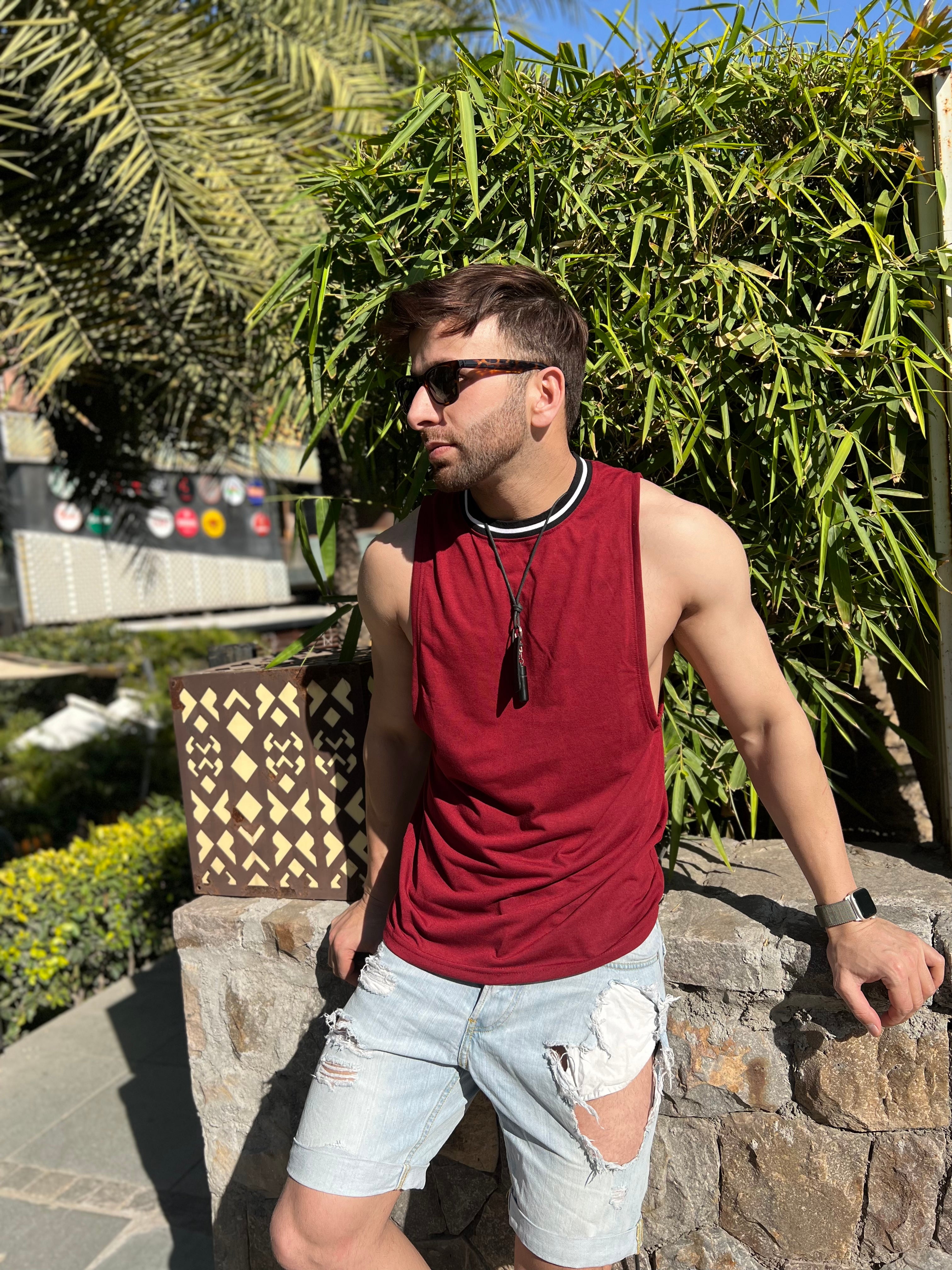 Maroon Oversized Training Vest