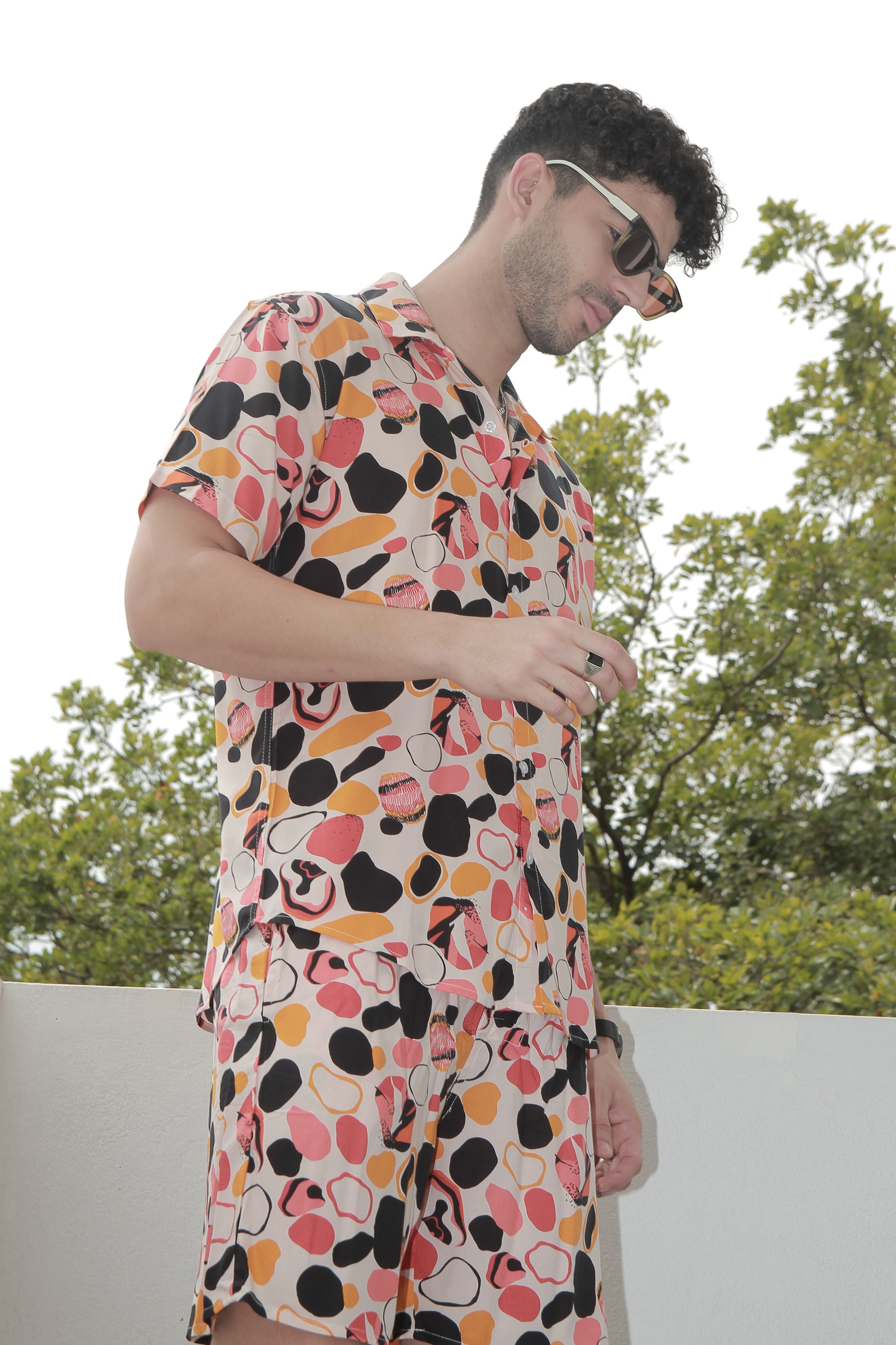 Peach "Ameba" Rayon Co-ord