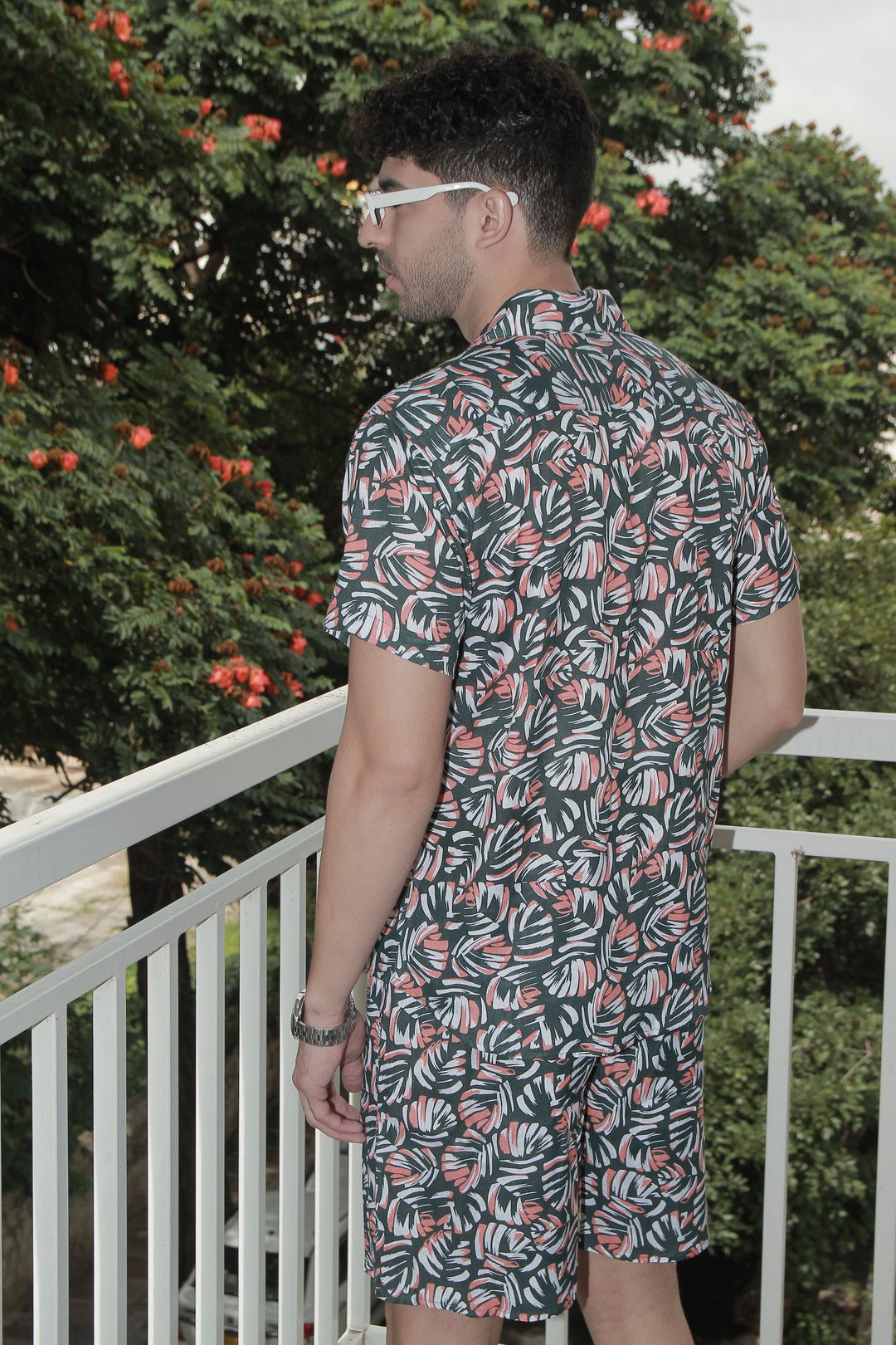 Dark Green Floral Rayon Co-Ord