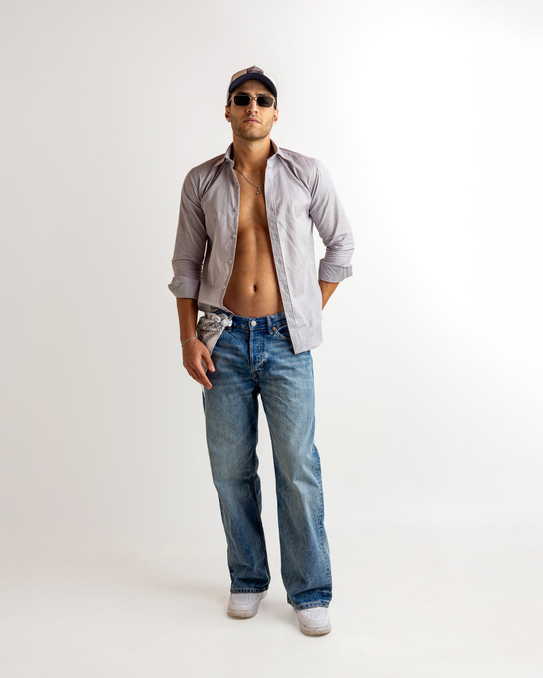 Blue Full Sleeve Linen Blended Shirt