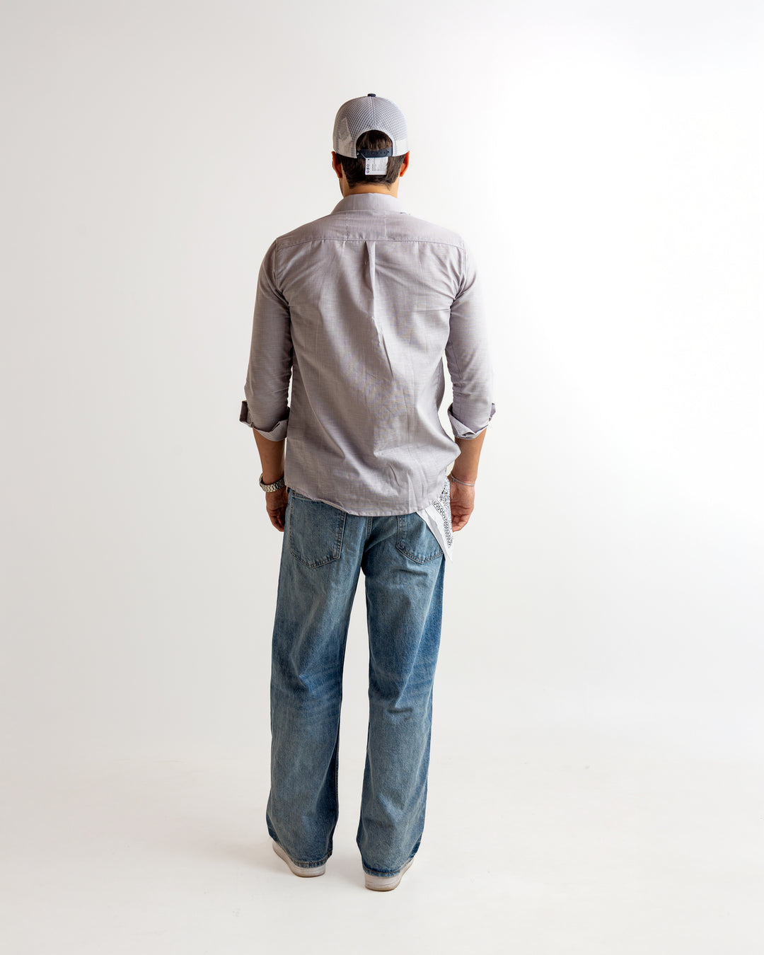 Blue Full Sleeve Linen Blended Shirt