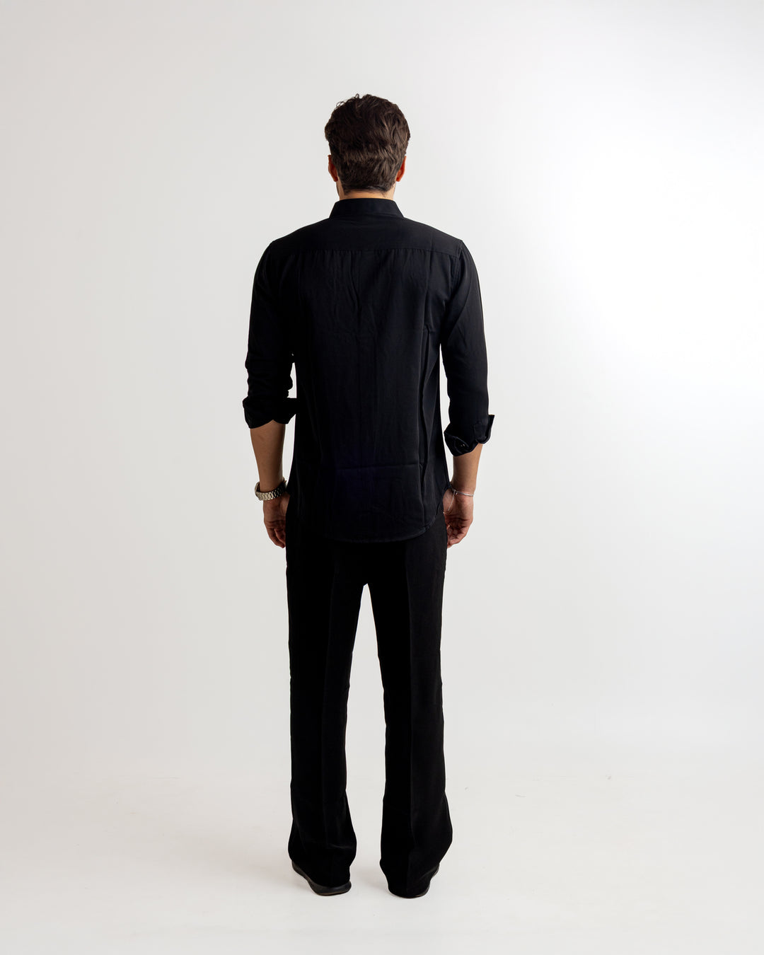 Black Color Bird Embellished Shirt