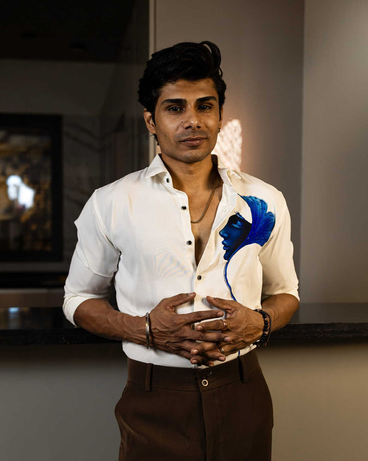 White Antique Embellished Shirt