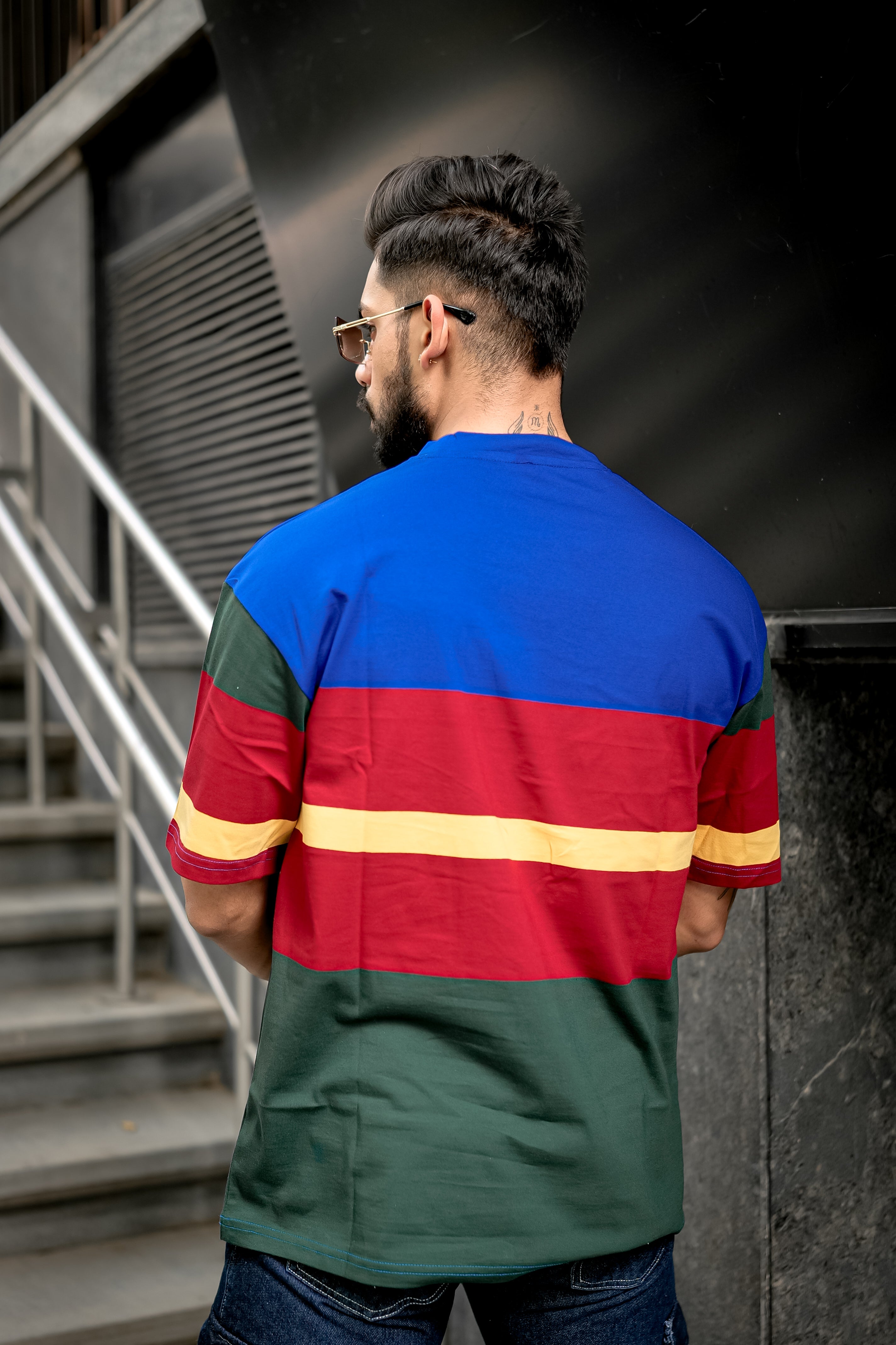 Multi Color Block Oversized T-Shirt