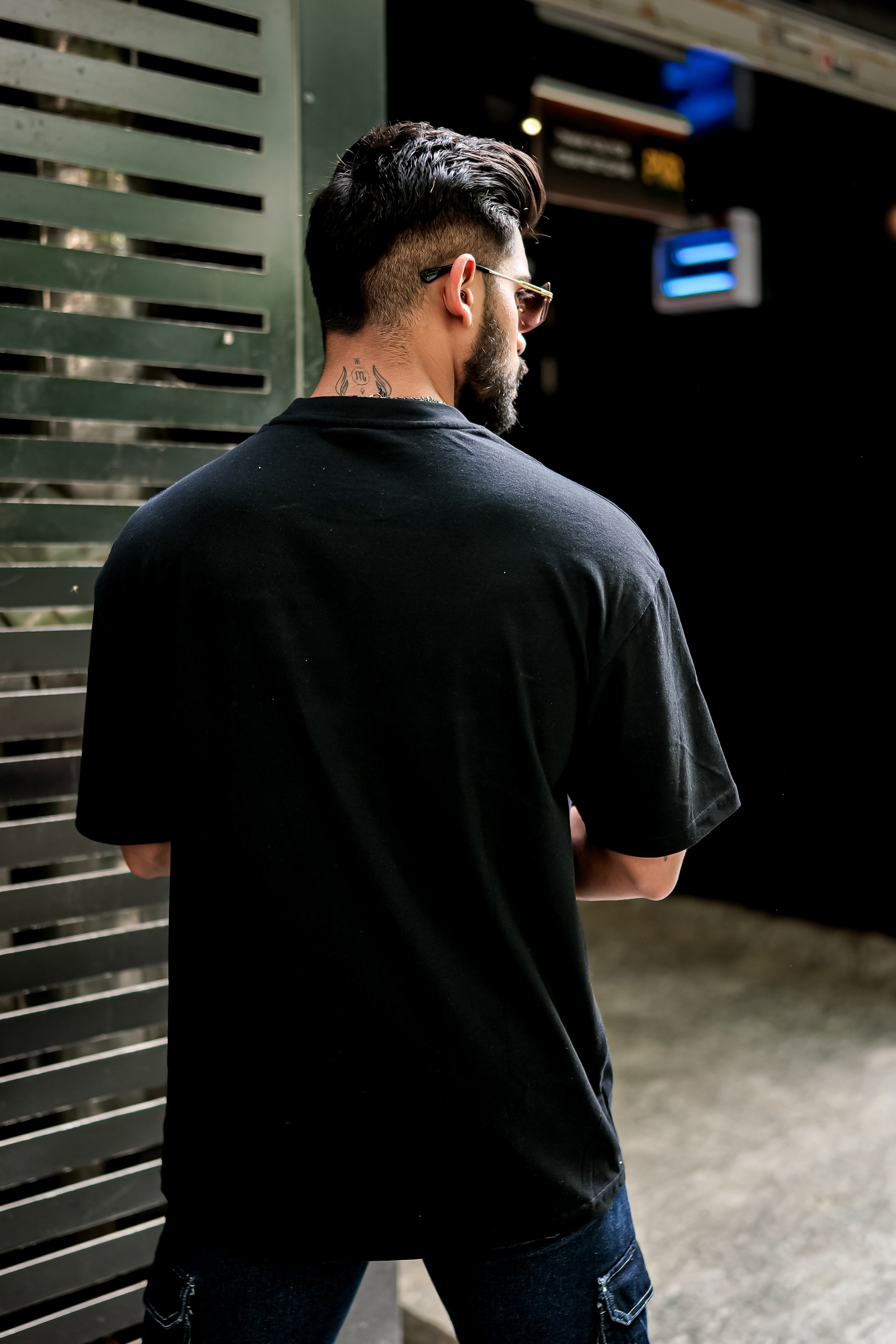Black Oversized Printed T-Shirt