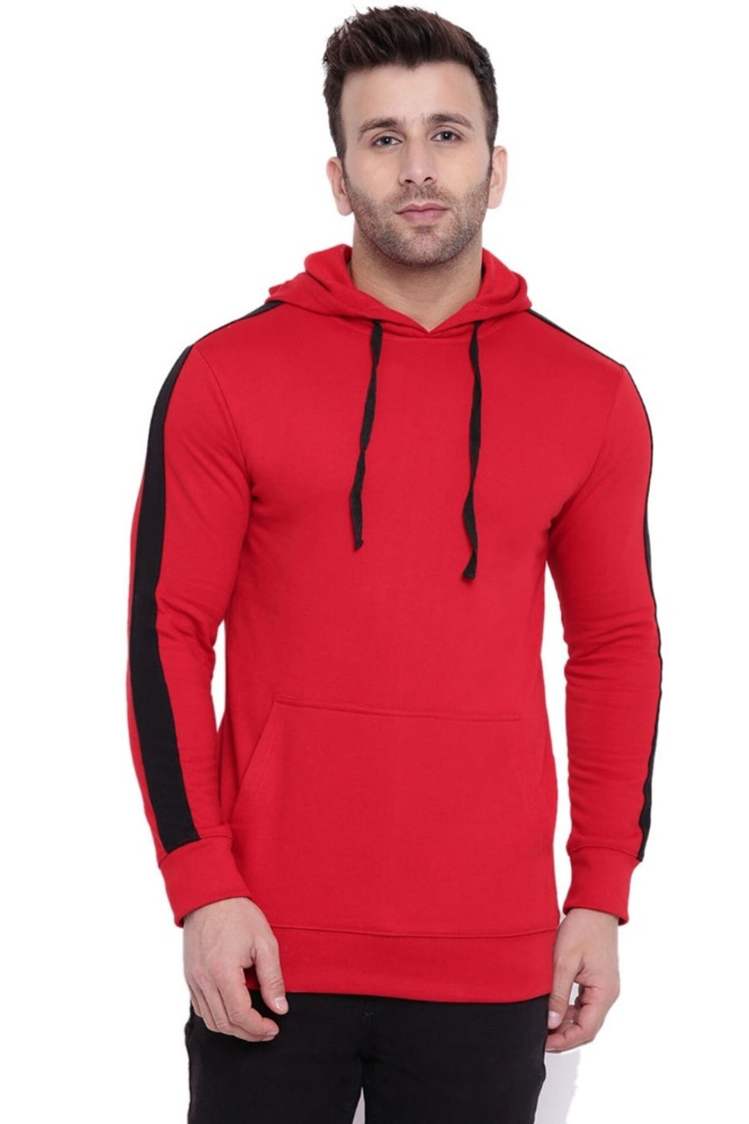 Red/Black Hooded Sweatshirt with Kangaroo Pocket