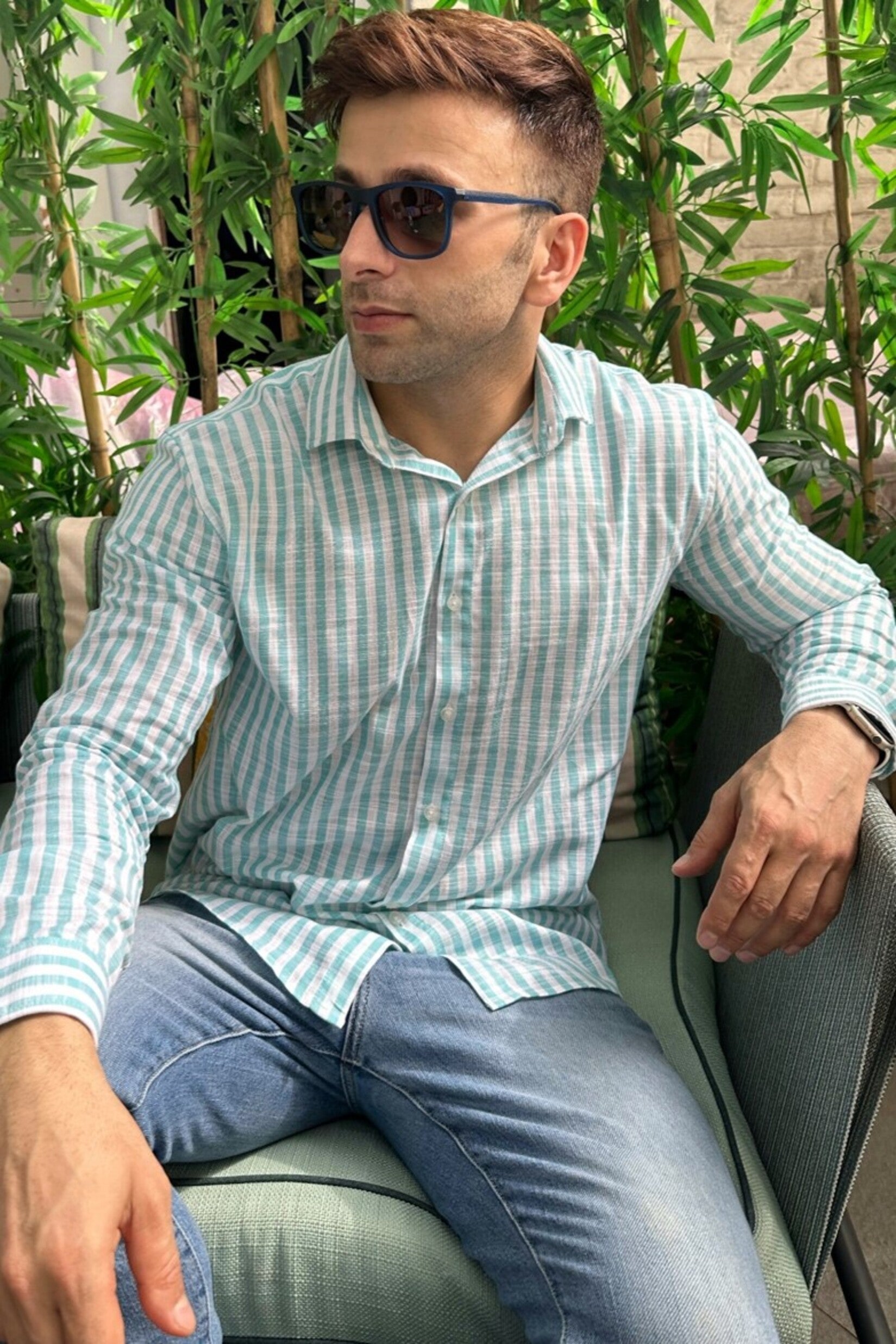 White Stripe Cotton Shirt