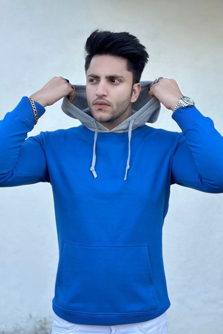 Royal Blue Hooded Sweatshirt with Kangaroo Pocket