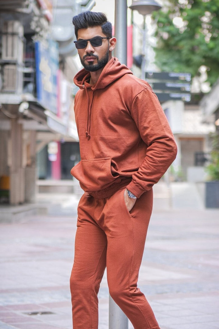 Trendy Hued Brown Tracksuit Co-ord Set