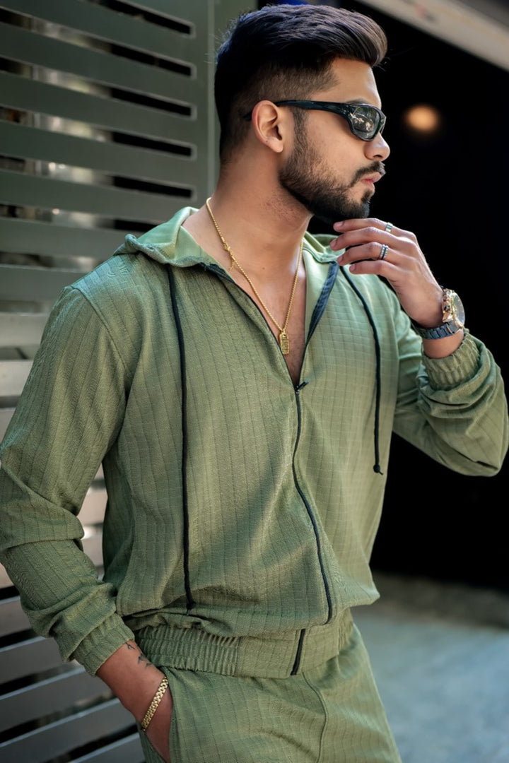 Peanut Check Hooded Green Tracksuit Co-ord
