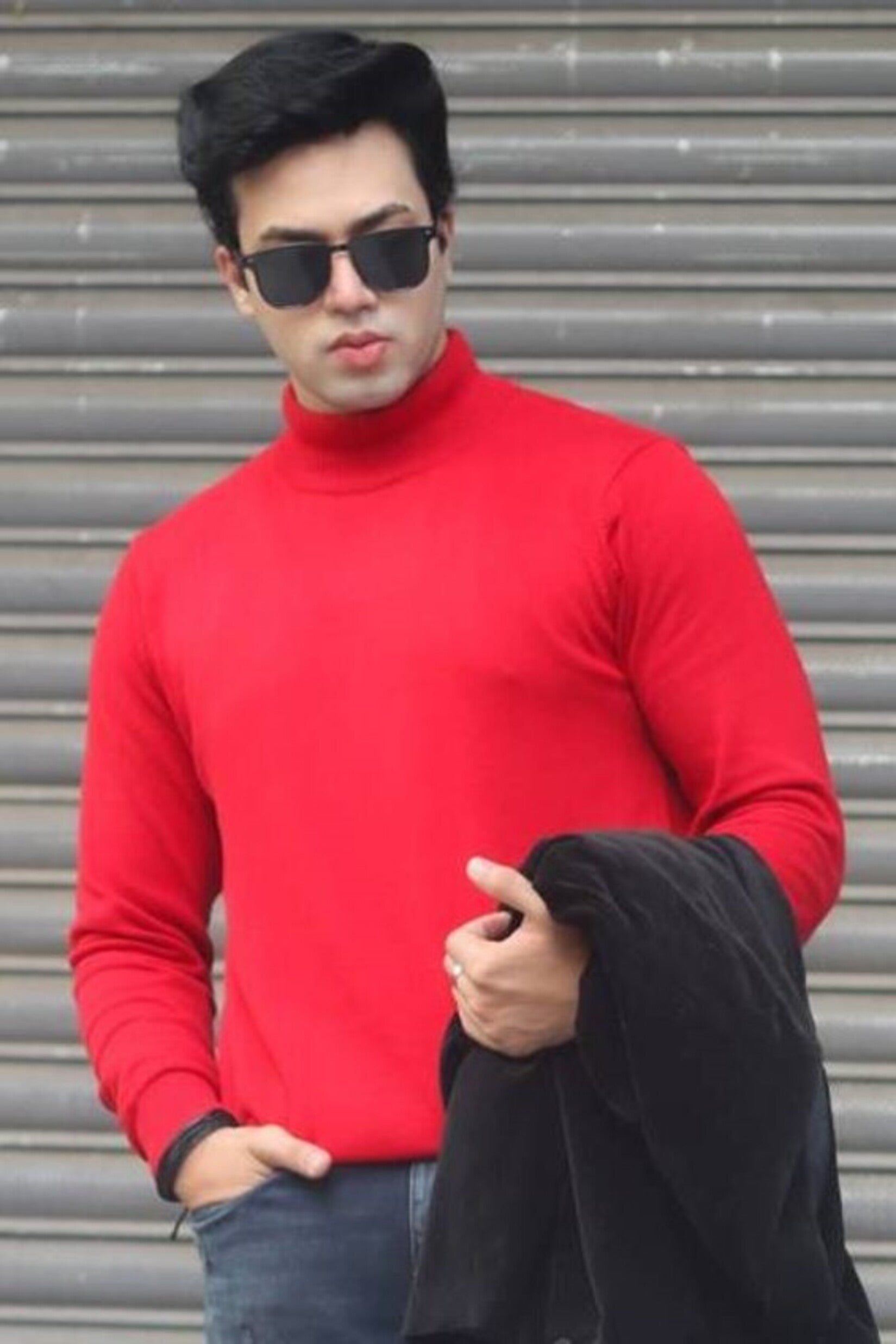 Red High Neck Sweater