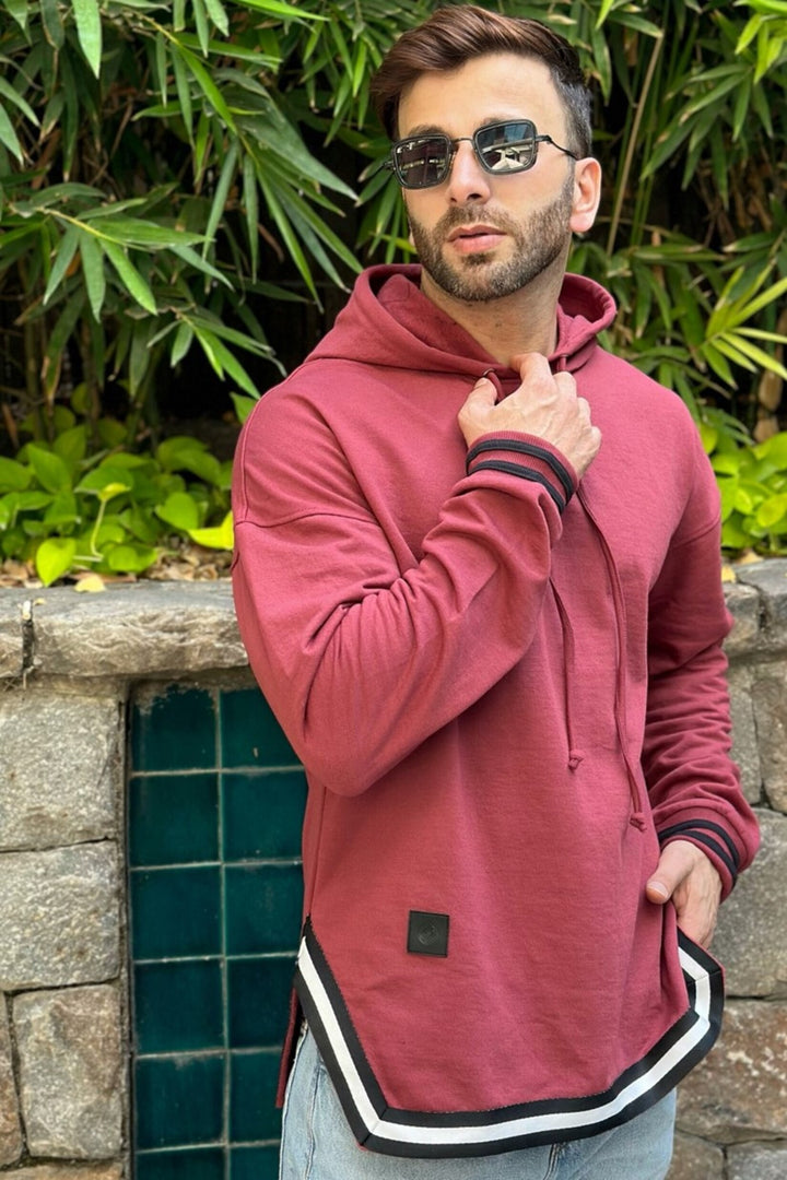 Wine Oversized A-line Hoodie
