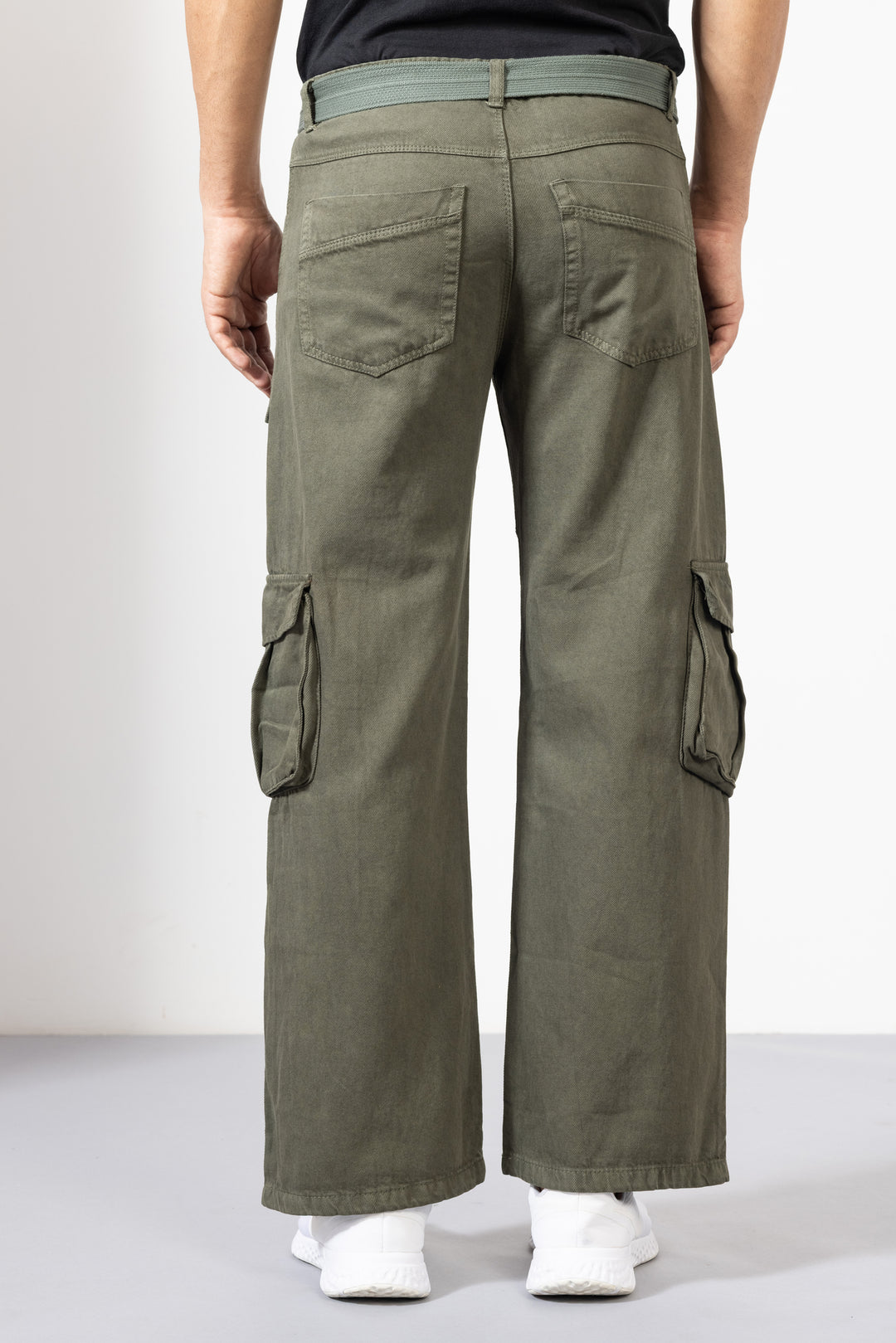 Light Green Men Cotton Cargo Pant
