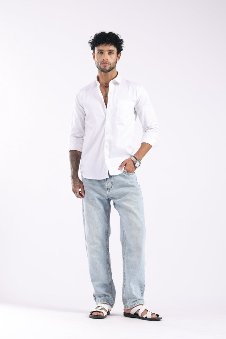 White Full Sleeve Casual Shirt
