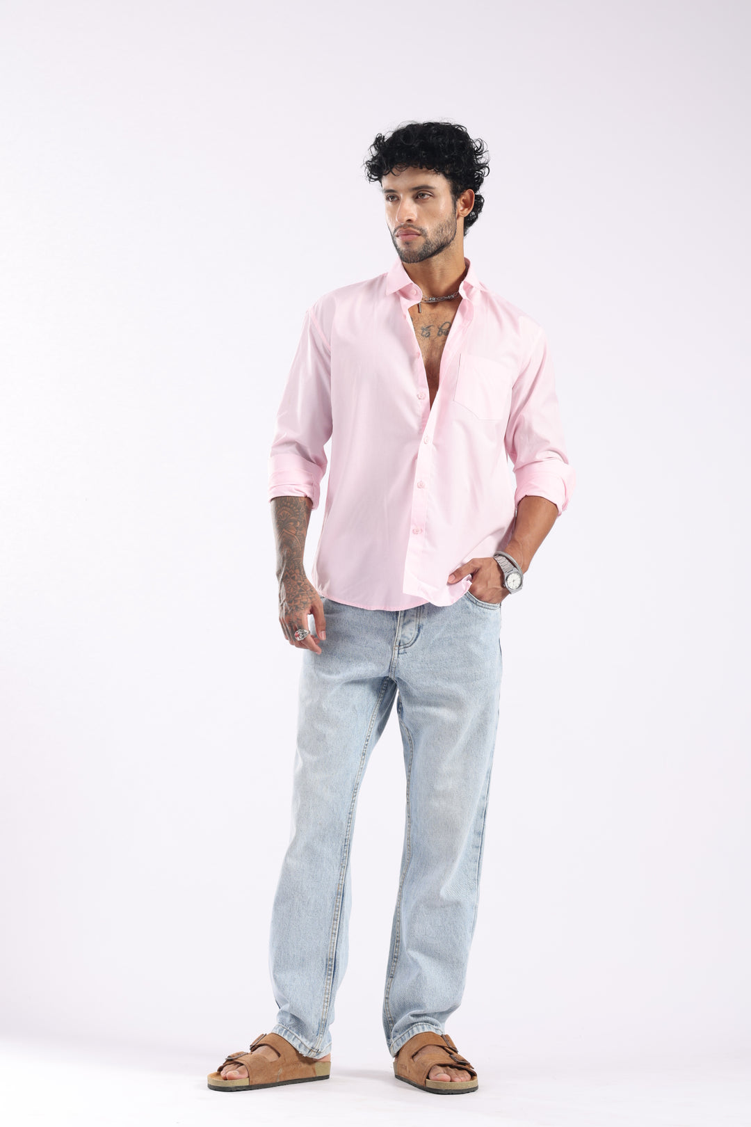 Pink Full Sleeve Casual Shirt