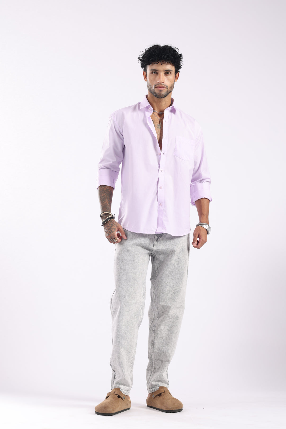 Light Pink Full Sleeve Casual Shirt