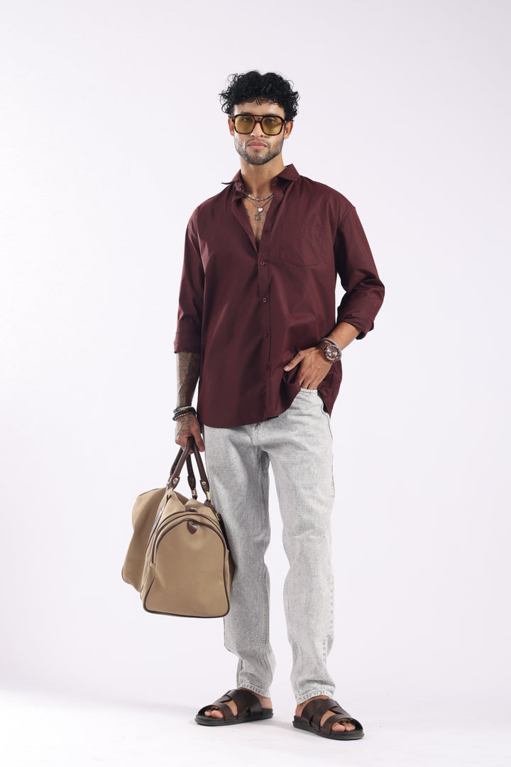Cotton Brown Casual Shirt