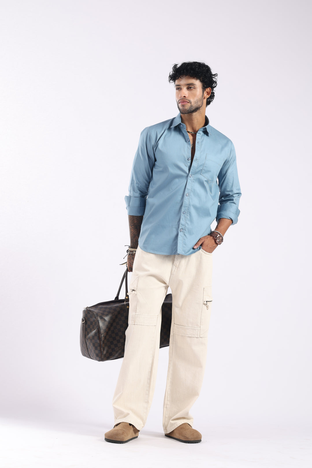 Men Blue Casual Shirt