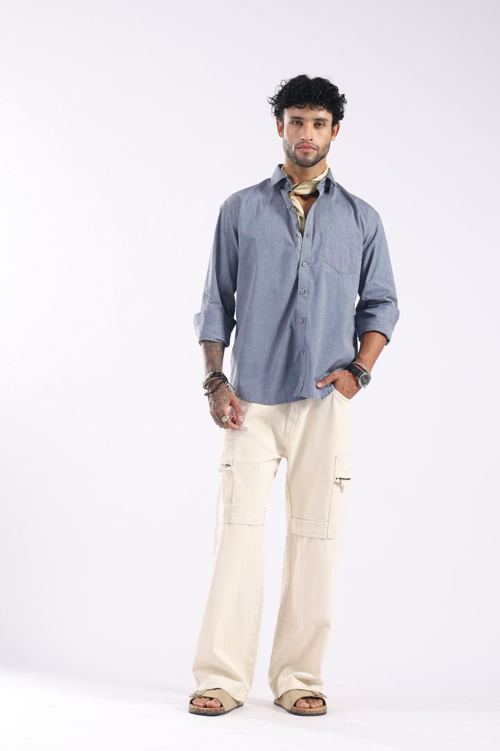 Steel Grey Full Sleeve Casual Shirt