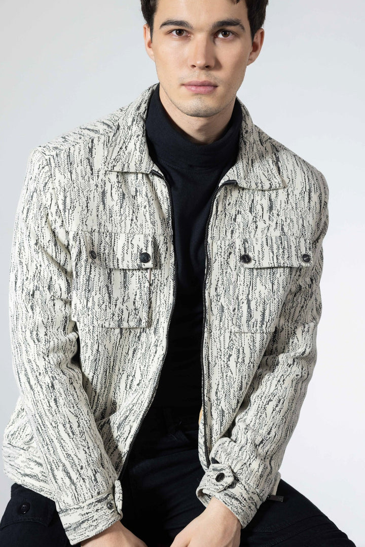 Off White Men Double Pocket Winter Overshirt