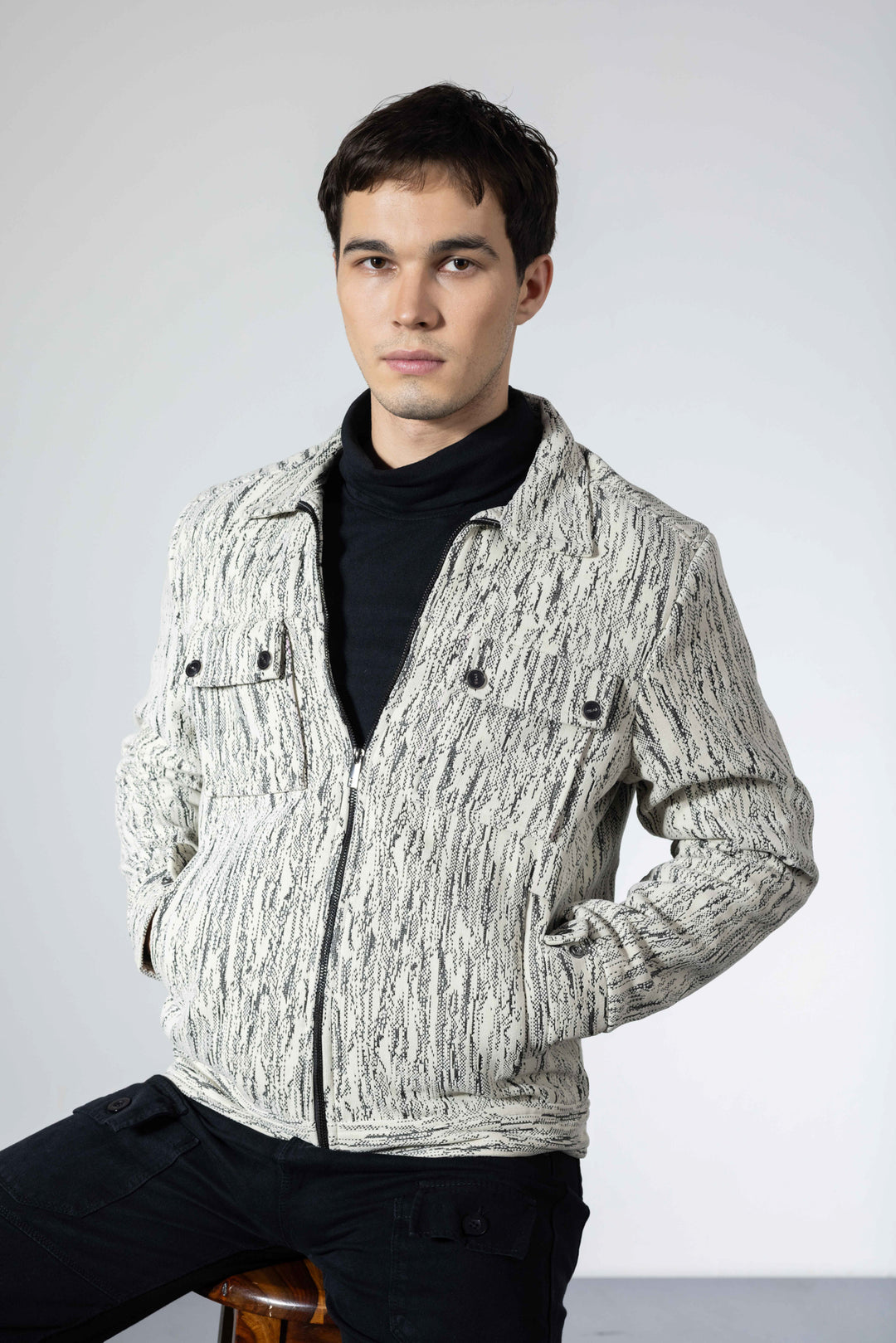 Off White Men Double Pocket Winter Overshirt