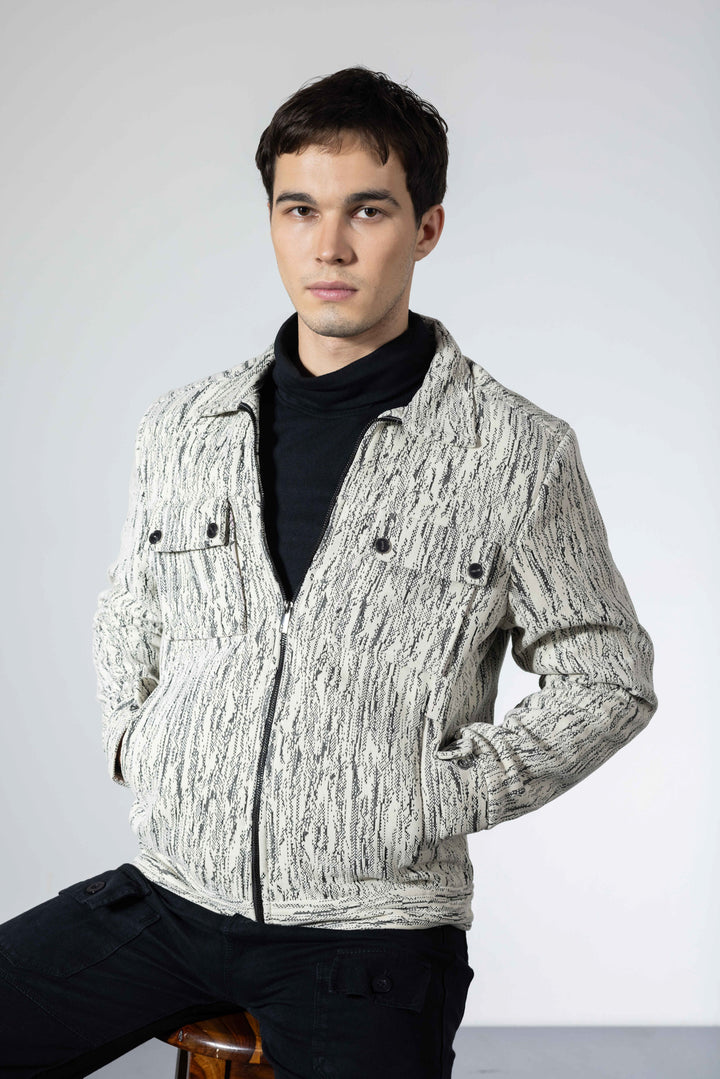 Off White Men Double Pocket Winter Overshirt