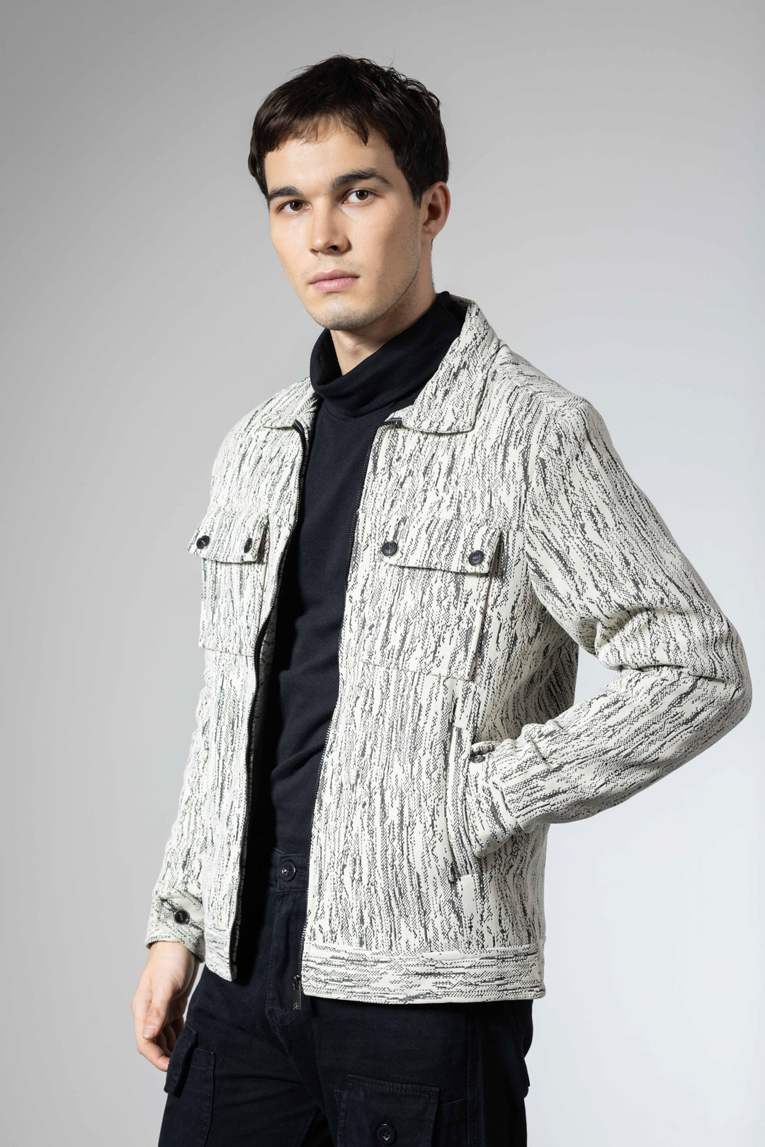 Off White Men Double Pocket Winter Overshirt