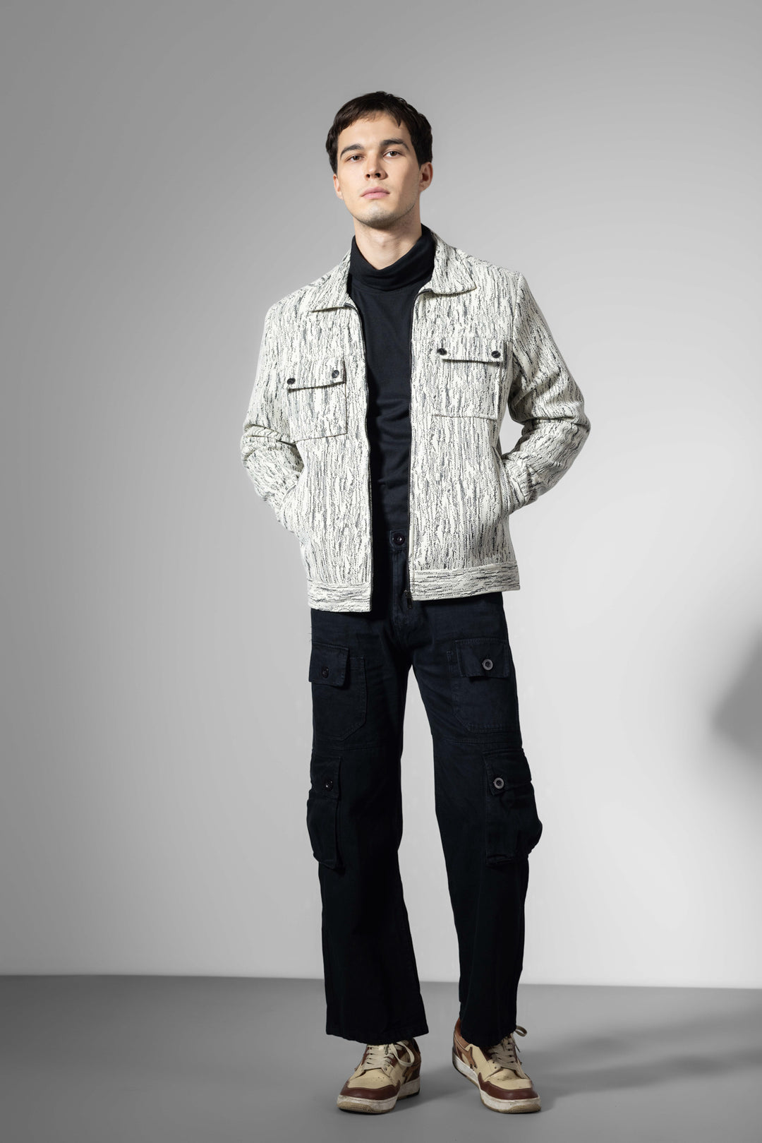 Off White Men Double Pocket Winter Overshirt