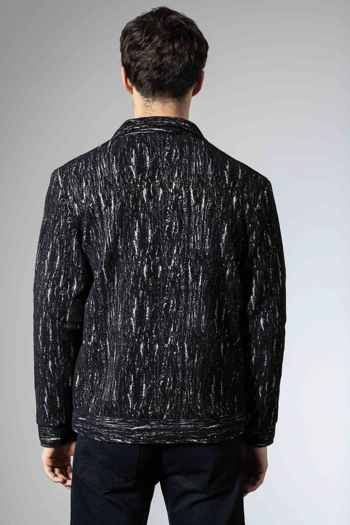 Black Men Double Pocket Winter Overshirt