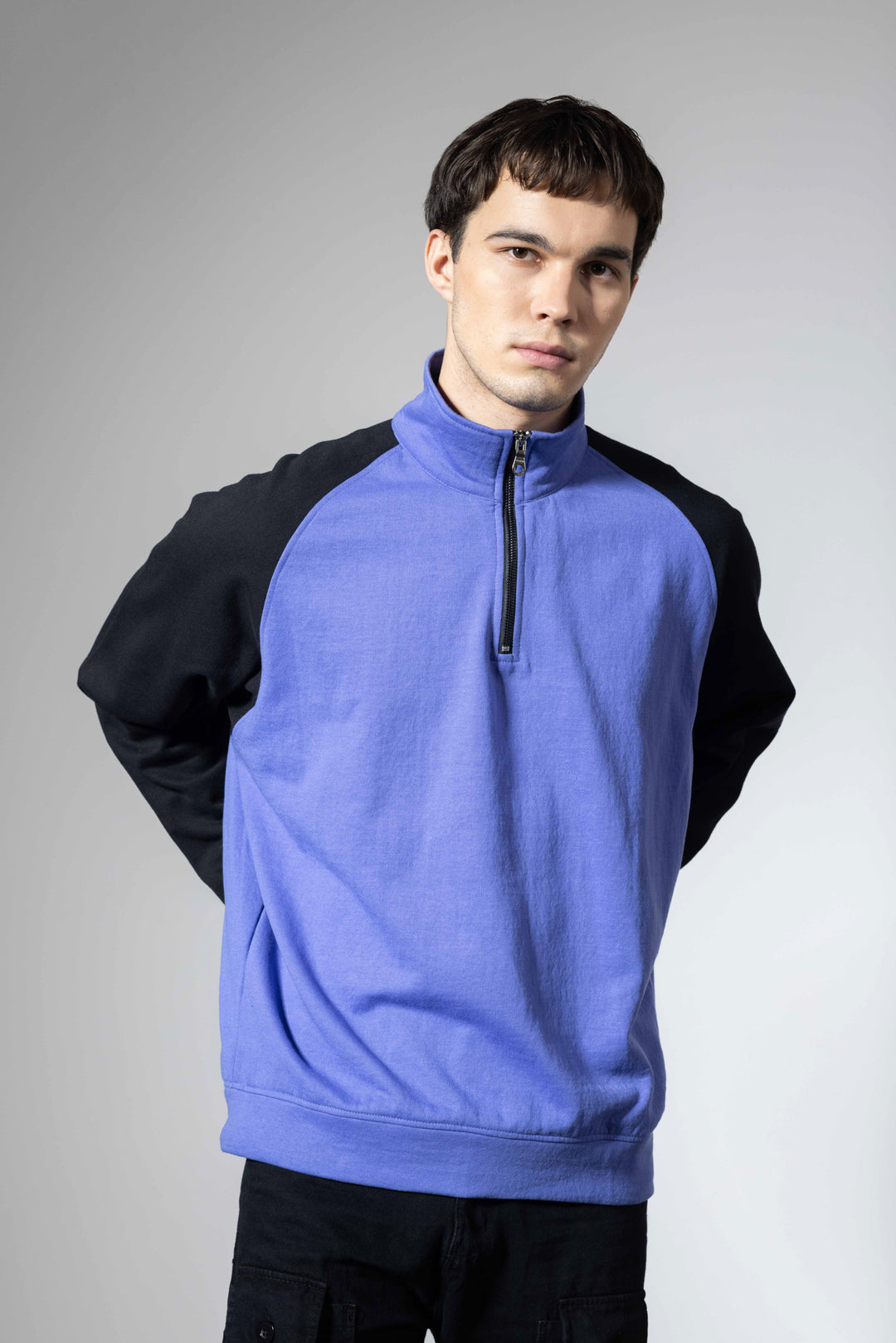 Drop shoulder colorblock sweatshirt