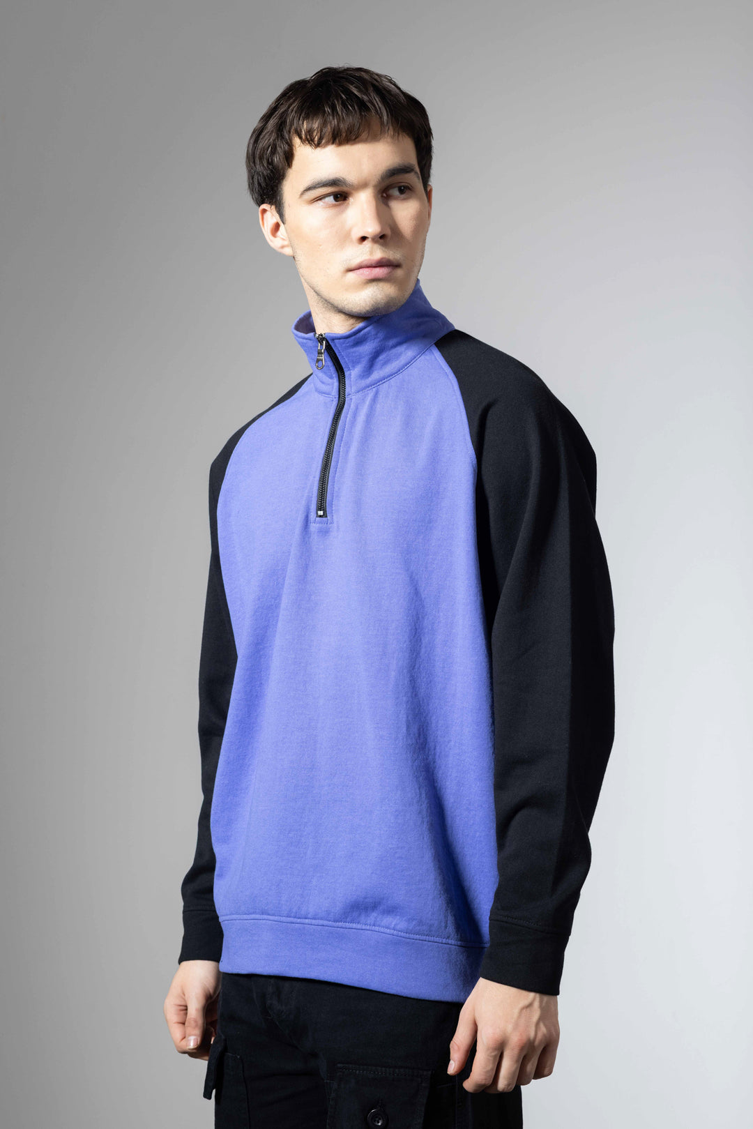 Drop shoulder colorblock sweatshirt