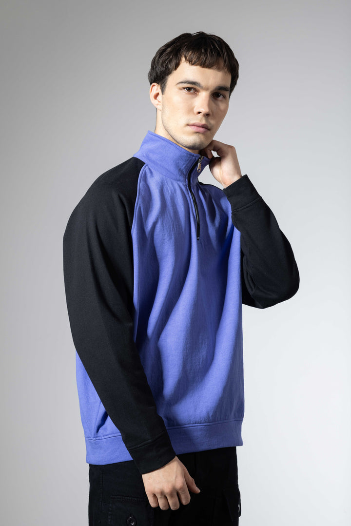 Drop shoulder colorblock sweatshirt