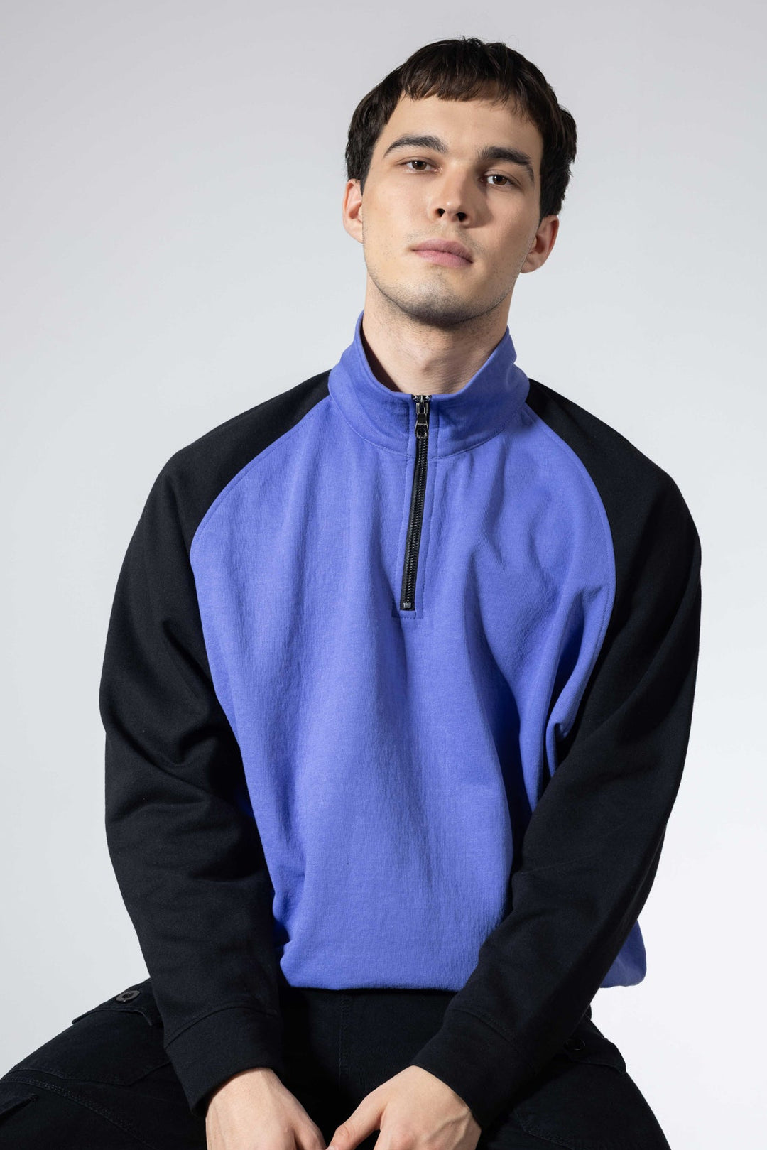 Drop shoulder colorblock sweatshirt