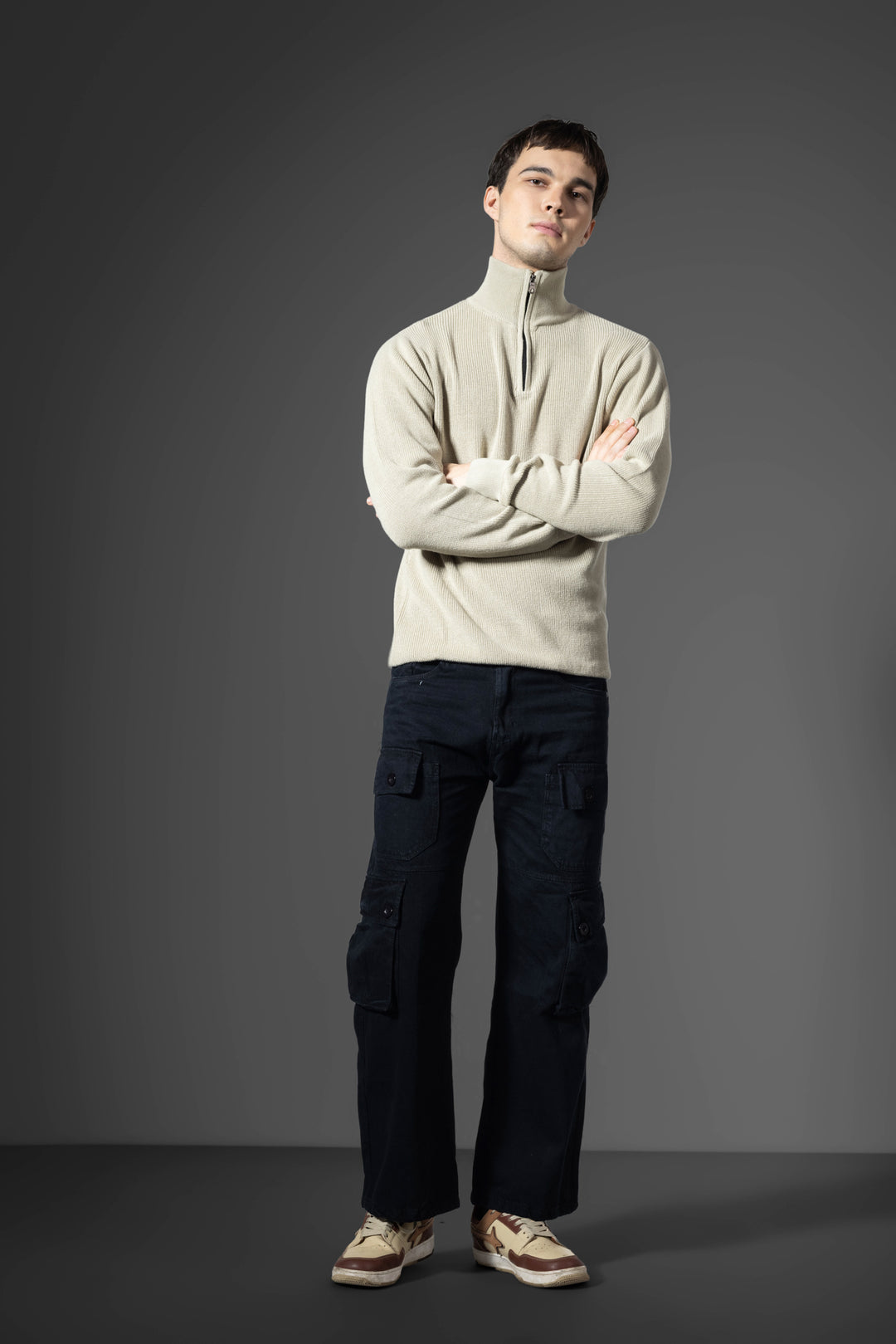 Cream Premium Flat Knit Pullover