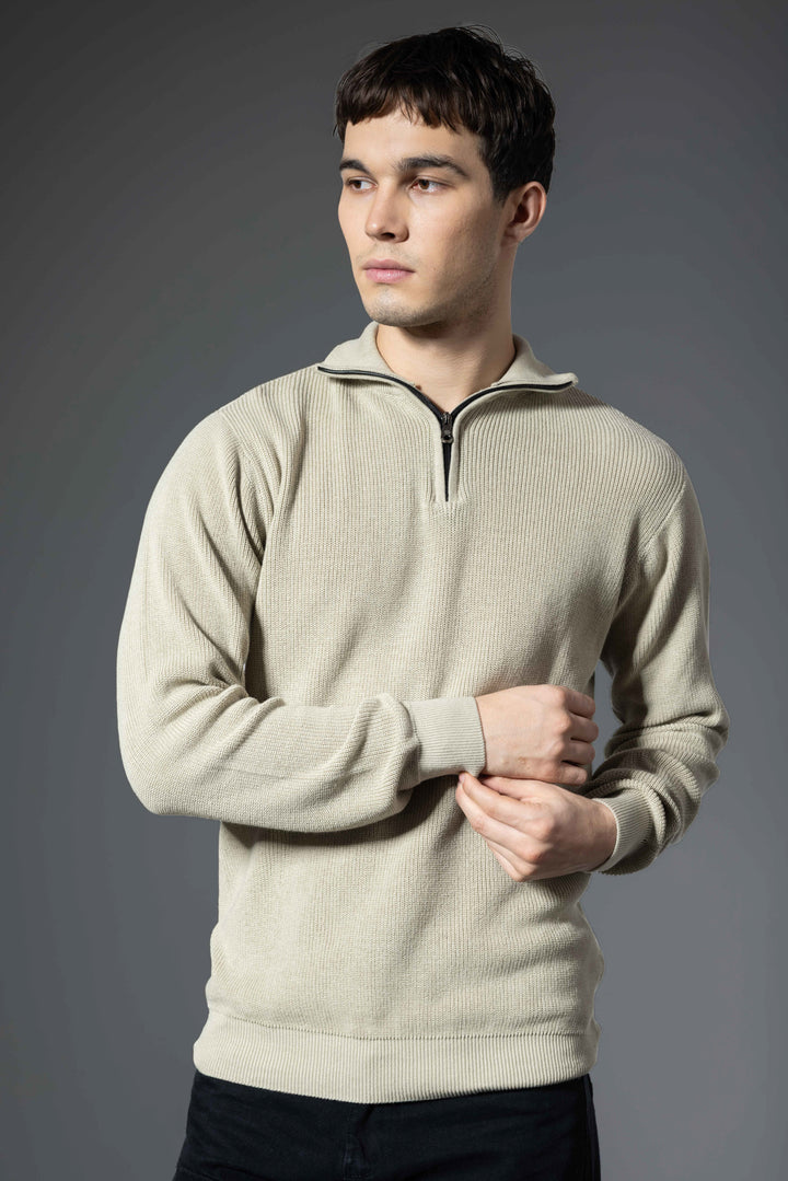 Cream Premium Flat Knit Pullover