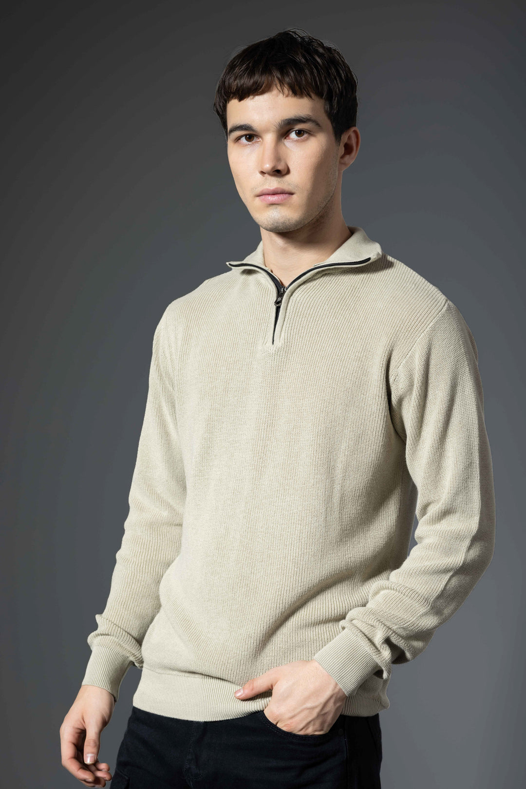 Cream Premium Flat Knit Pullover
