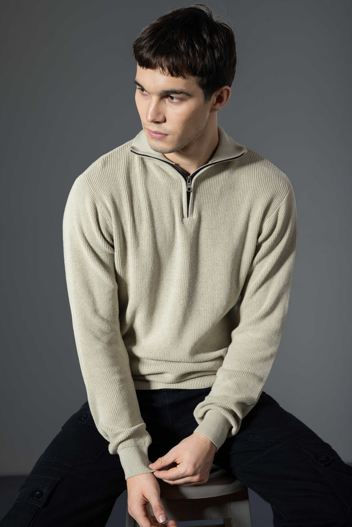 Cream Premium Flat Knit Pullover