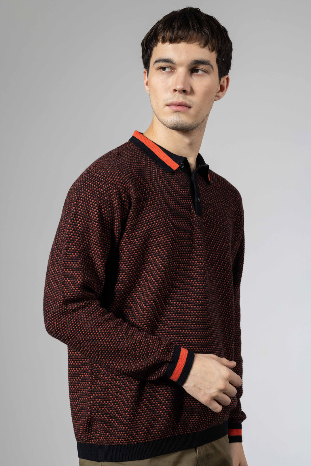 Maroon Black Premium Flatknit Pullover